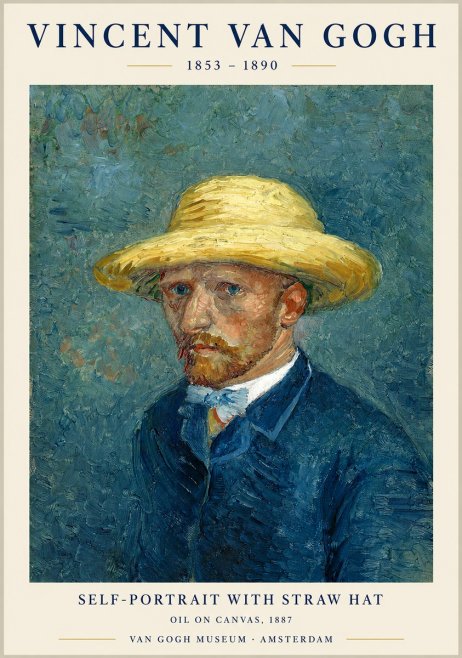 Van Gogh Self-portrait with Straw Hat III No1 - Juliste