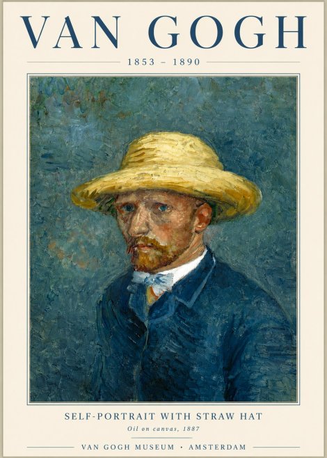 Van Gogh Self-portrait with Straw Hat III No6 - Juliste