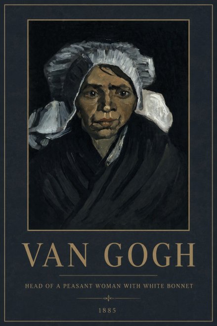 Van Gogh Head of a Peasant Woman with White Bonnet No2 - Juliste