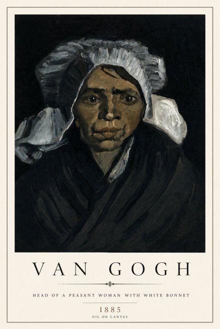 Van Gogh Head of a Peasant Woman with White Bonnet No4 - Juliste