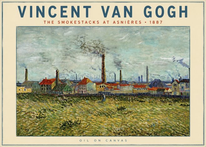 Van Gogh The Smokestacks at Asnières No5 - Juliste