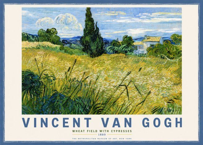 Van Gogh Wheat Field with Cypresses No3 - Juliste