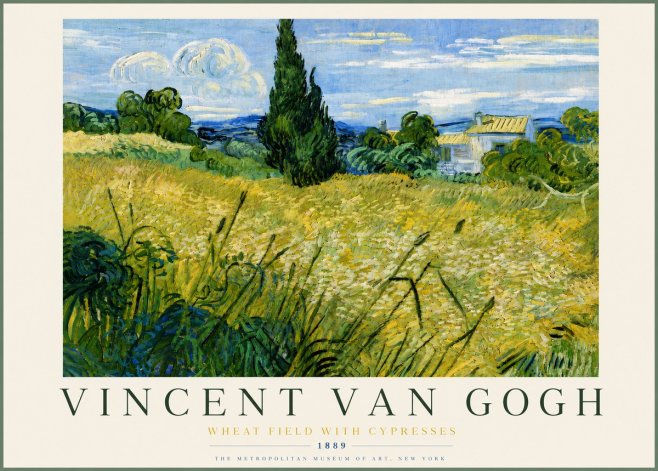 Van Gogh Wheat Field with Cypresses No4 - Juliste