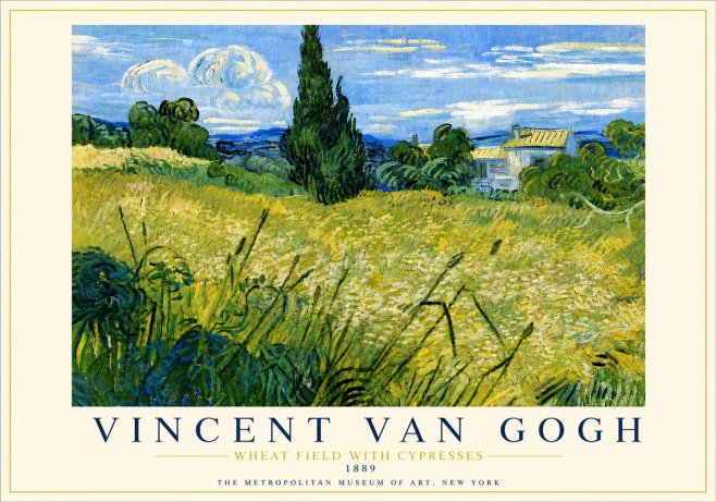 Van Gogh Wheat Field with Cypresses No5 - Juliste