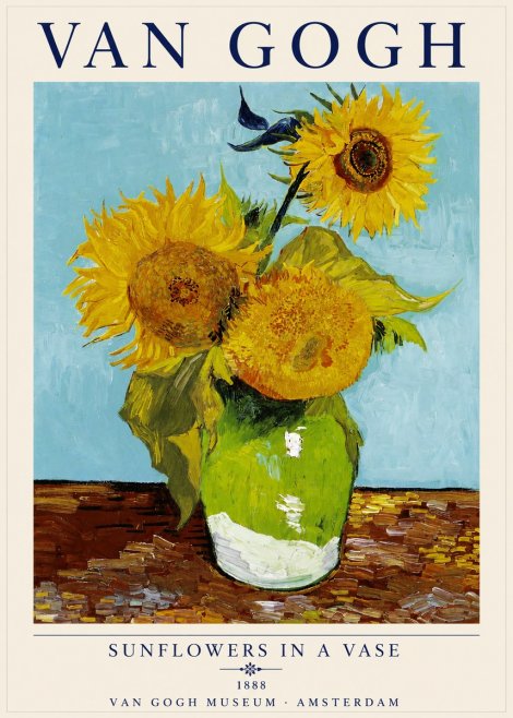 Van Gogh Sunflowers in a Vase No2 - Juliste