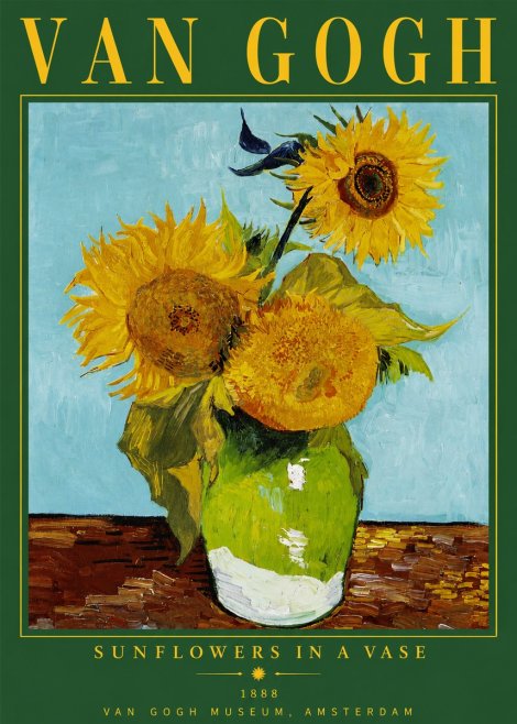 Van Gogh Sunflowers in a Vase No4 - Juliste
