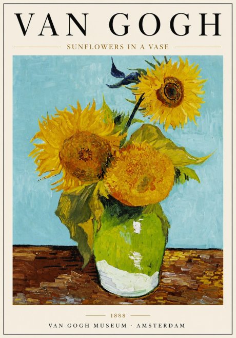 Van Gogh Sunflowers in a Vase No5 - Juliste
