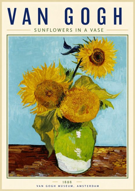 Van Gogh Sunflowers in a Vase No6 - Juliste