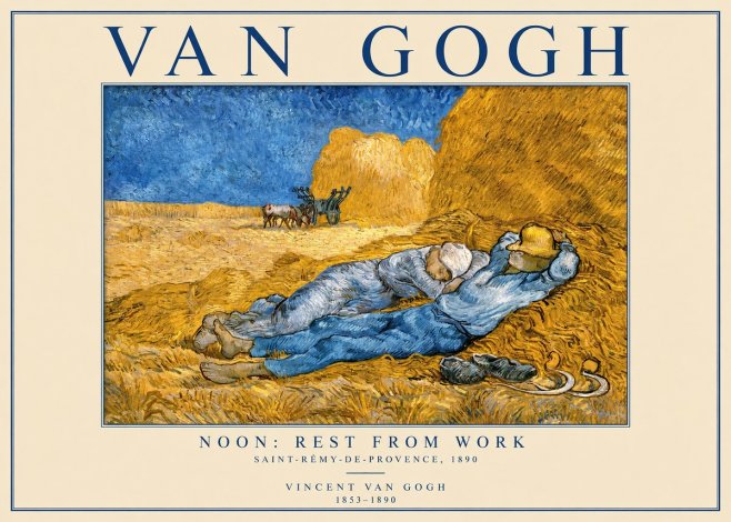 Van Gogh Noon: Rest from Work No1 - Juliste