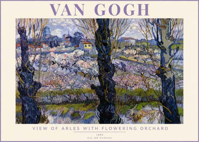 Van Gogh View of Arles with Flowering Orchard No5 - Juliste