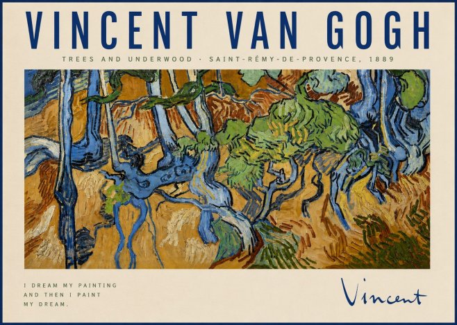 Van Gogh Trees and Underwood No4 - Juliste