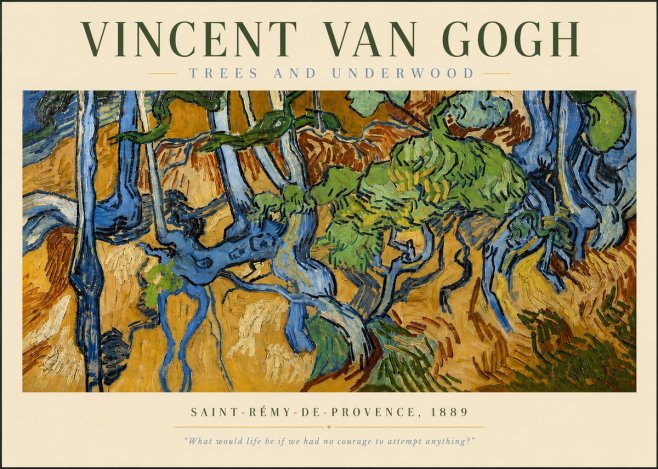 Van Gogh Trees and Underwood No5 - Juliste
