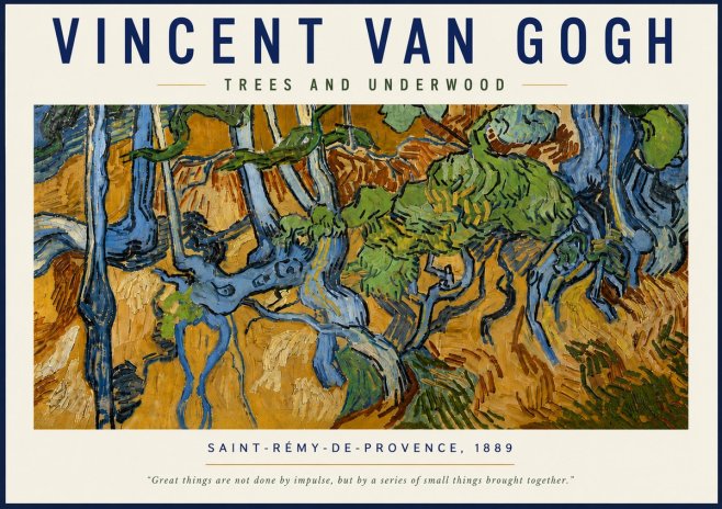 Van Gogh Trees and Underwood No6 - Juliste