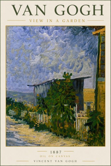 Van Gogh View in a Garden No4 - Juliste