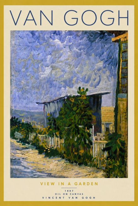 Van Gogh View in a Garden No5 - Juliste