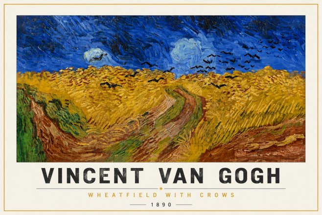 Van Gogh Wheatfield with Crows No4 - Juliste