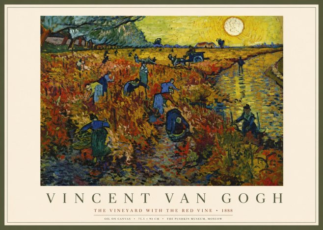 Van Gogh The Vineyard with the Red Vine No2 - Juliste