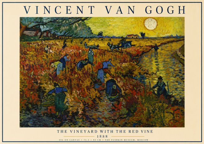 Van Gogh The Vineyard with the Red Vine No3 - Juliste