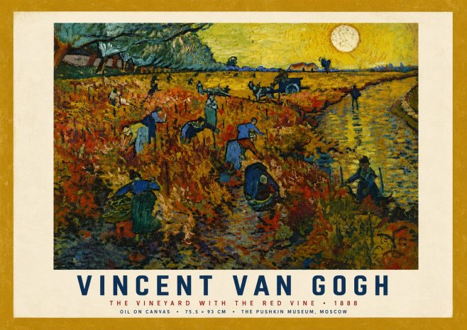Van Gogh The Vineyard with the Red Vine No4 - Juliste