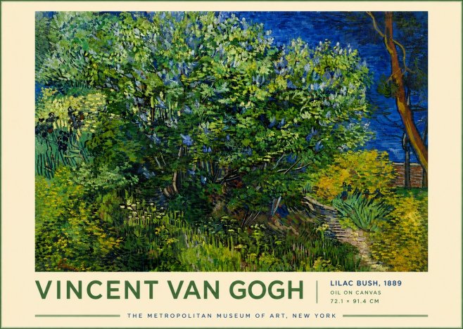 Van Gogh Lilac Bush No6 - Juliste