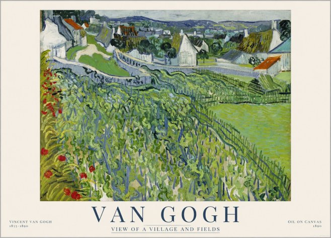 Van Gogh View of a Village and Fields No1 - Juliste