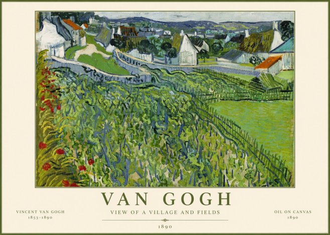 Van Gogh View of a Village and Fields No5 - Juliste
