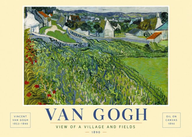 Van Gogh View of a Village and Fields No6 - Juliste
