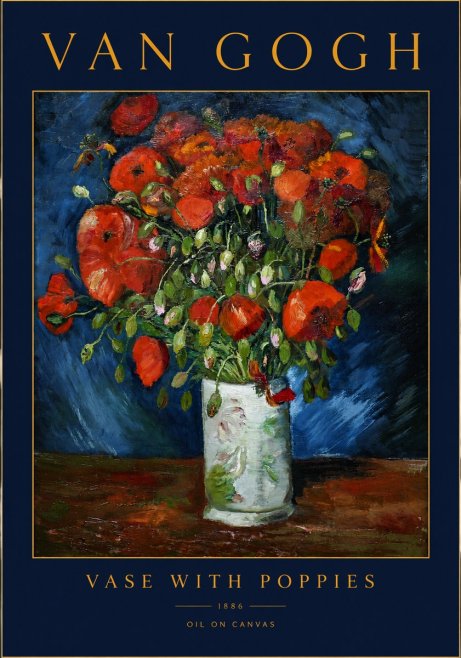 Van Gogh Vase with Poppies No2 - Juliste