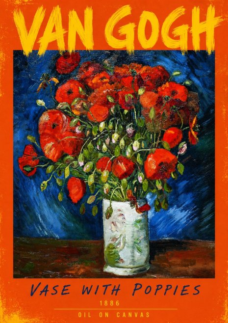 Van Gogh Vase with Poppies No3 - Juliste