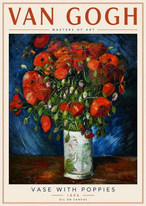 Van Gogh Vase with Poppies No6 - Juliste