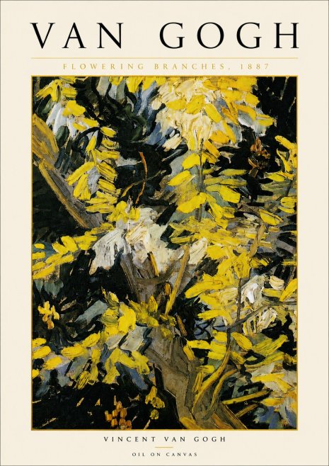 Van Gogh Flowering Branches, 1887 No5 - Juliste