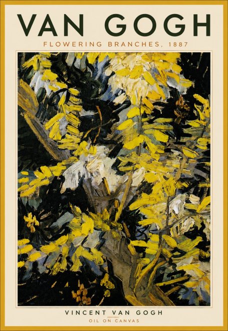 Van Gogh Flowering Branches, 1887 No6 - Juliste