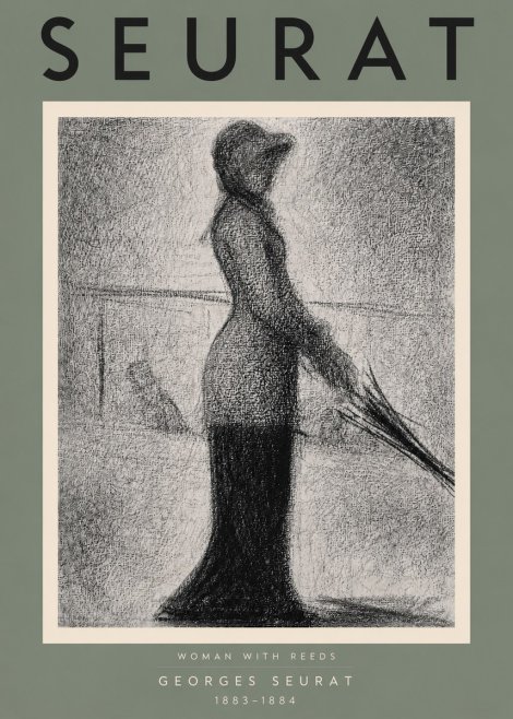 Seurat Woman with Reeds No4 - Juliste