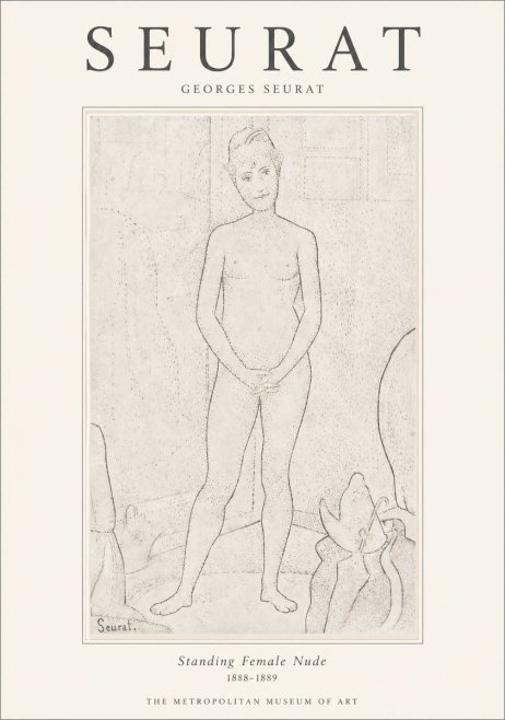 Seurat Standing Female Nude No1 - Juliste