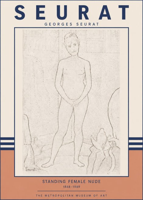 Seurat Standing Female Nude No3 - Juliste