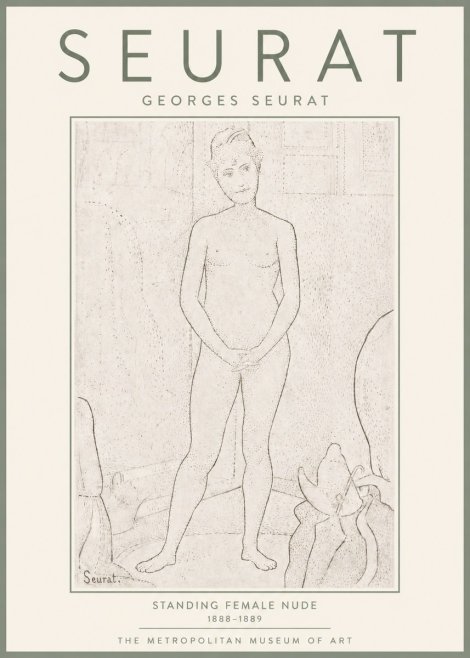Seurat Standing Female Nude No4 - Juliste