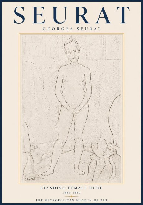 Seurat Standing Female Nude No6 - Juliste