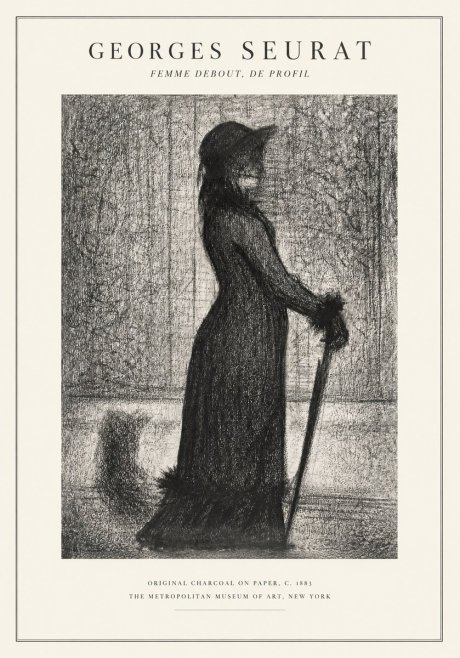 Seurat Femme Debout, De Profil No1 - Juliste