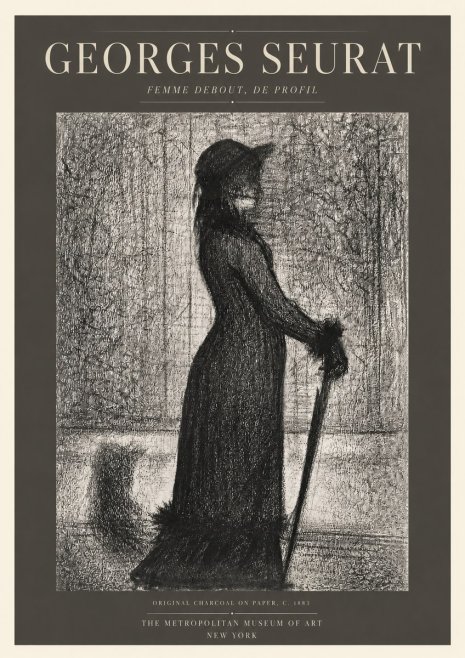 Seurat Femme Debout, De Profil No3 - Juliste