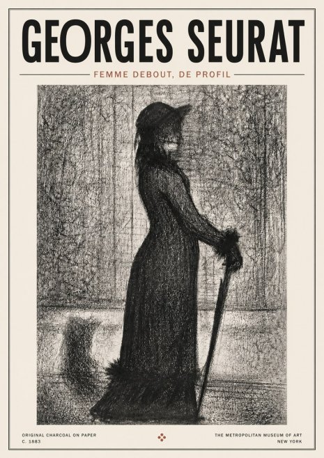 Seurat Femme Debout, De Profil No4 - Juliste