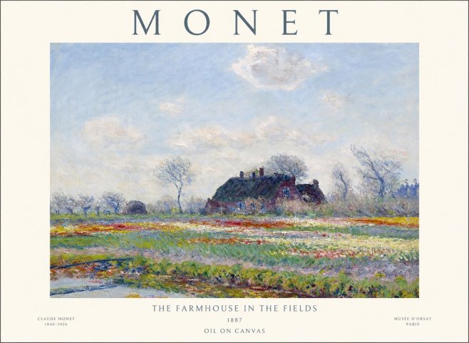 Monet The Farmhouse in the Fields No1 - Juliste