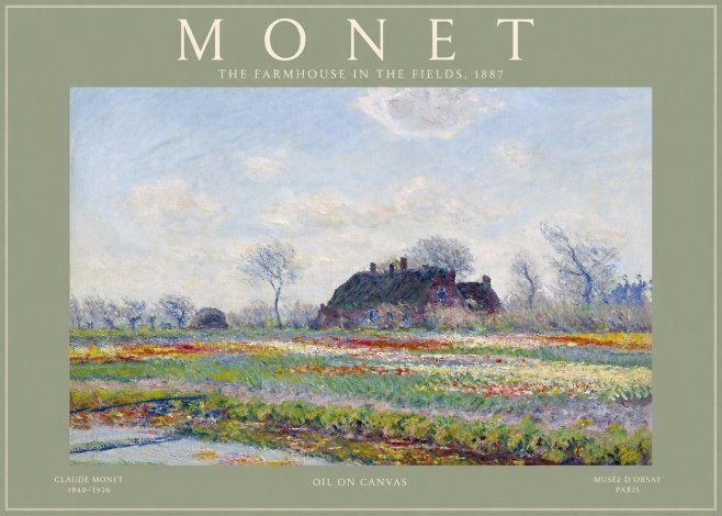 Monet The Farmhouse in the Fields No2 - Juliste