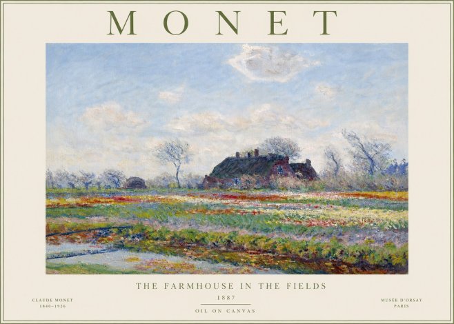 Monet The Farmhouse in the Fields No4 - Juliste