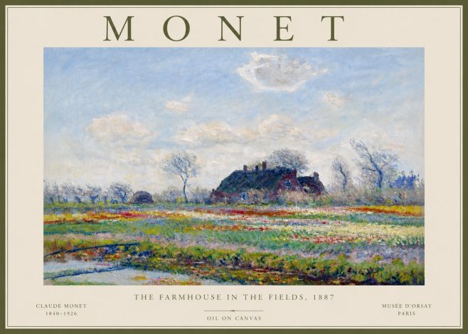 Monet The Farmhouse in the Fields No6 - Juliste