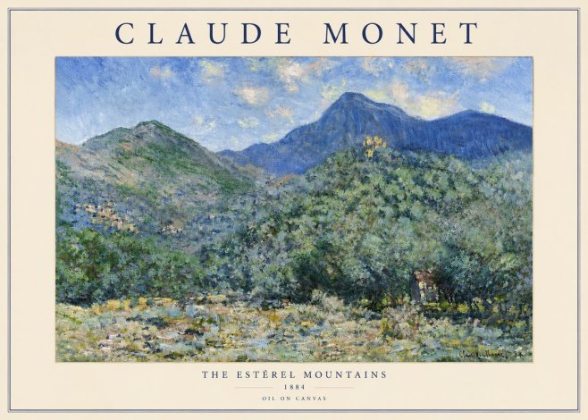 Monet The Estérel Mountains No5 - Juliste