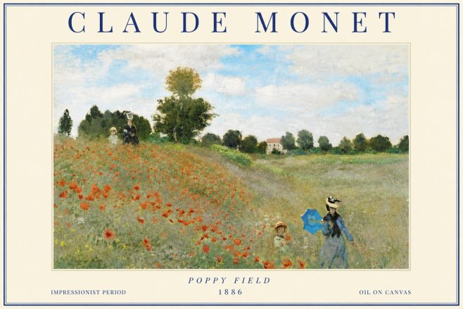 Monet Poppy Field No3 - Juliste