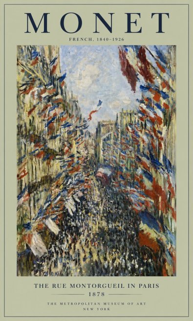 Monet The Rue Montorgueil in Paris No4 - Juliste