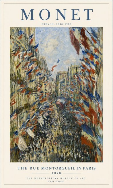Monet The Rue Montorgueil in Paris No5 - Juliste