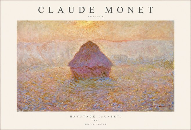 Monet Haystack (Sunset) No1 - Juliste
