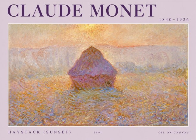 Monet Haystack (Sunset) No2 - Juliste